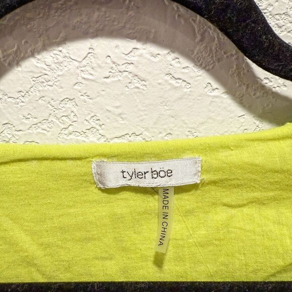 Tyler Böe Isla Eyelet Tunic Dress Women's Large Wild Lime Chartreuse Green Cotto - Picture 3 of 10